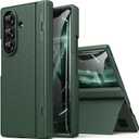 for Samsung Galaxy Z Fold 7 Case Slim with Kickstand, Full Hinge Protection, Tempered Screen Protector, Shockproof Cover, Daily Drop Protective Phone Case for Samsung Galaxy Z Fold7 2025, Green