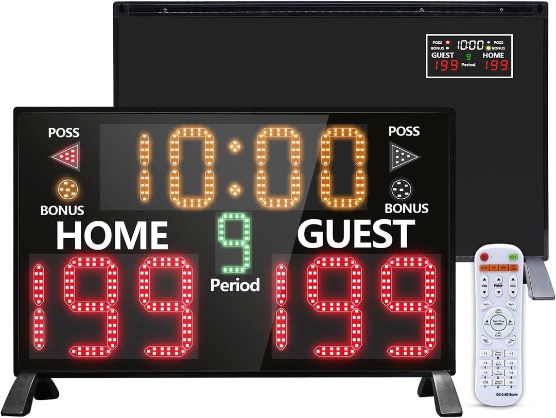 LUCKY TIME Electronic Basketball Scoreboard with Buzzer, Digital Scoreboard with Remote,Portable Score Keeper Battery Powered Score Board for Sports Games