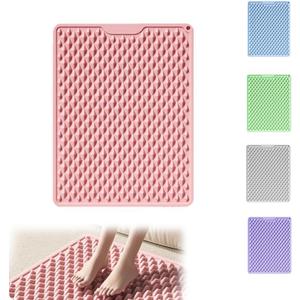 LmlJoo Silicone Cushion Portable Foot Reflexology Pad Foldable Foot Massage Mat Pressure Point Massage Mat Anti-Fatigue Standing Desk Mat Standing Pad Relieves (Pink)