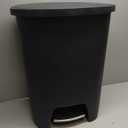 Glad 13 Gallon Trash Can | Plastic Kitchen Waste Bin with Odor Protection of Lid | Hands Free with Step On Foot Pedal and Garbage Bag Rings, Black