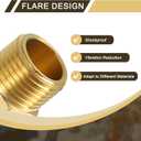 Uxcell 2Pcs Brass Pipe Compression Fitting, 5/16" OD x 1/2" NPT Male, Compression Union Connector & Straight Coupling Adapter for 5/16" Pipe