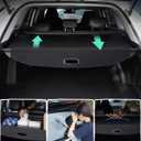 Powerty Retractable Cargo Cover for 2016-2020 Kia Sorento, Canvas Texture Trunk Cover Privacy Screen Rear Security Shade for Sorento Accessories (with Extented Cover)