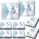Hosuly 8 Pcs Summer Sofa Cushion Cover Patio Stretch Beach Outdoor Seat Cushions Covers Starfish Seashell Coral Replacement Couch Chair Slipcovers Coastal Sofa Seat Cover Flexibility