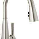 Delta Faucet Lenta Brushed Nickel Kitchen Faucet, Kitchen Faucets with Pull Down Sprayer, Kitchen Sink Faucet, Faucet for Kitchen Sink, Magnetic Docking Spray Head, SpotShield Stainless 19802Z-SP-DST (SpotShield Stainless)