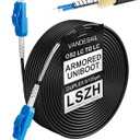70M Uniboot LC to LC Single Mode Fiber Patch CableOS2 Outdoor Armored Fiber Optic Cable Duplex 1G/10GB LC-LC Fiber Jumper SMF Optic Patch Cord 230FT (Black)