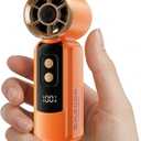 Portable Fan Handheld Mini, 6-Speed Turbo Power USB Rechargeable Personal Cooling Fan with LED Display, Small Travel Fan for Outdoor Camping Hiking, Orange
