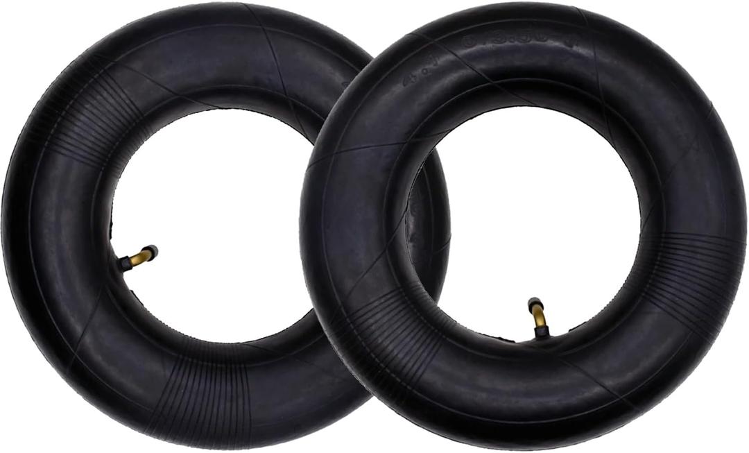 4.10/3.50-6 Replacement Inner Tubes with TR-87 Bent Valve Stem Tubes for Wheelbarrows, Snow Blowers, Wagons, Carts, Hand Trucks, Lawn Mowers, Tractors and More (2/Pack)