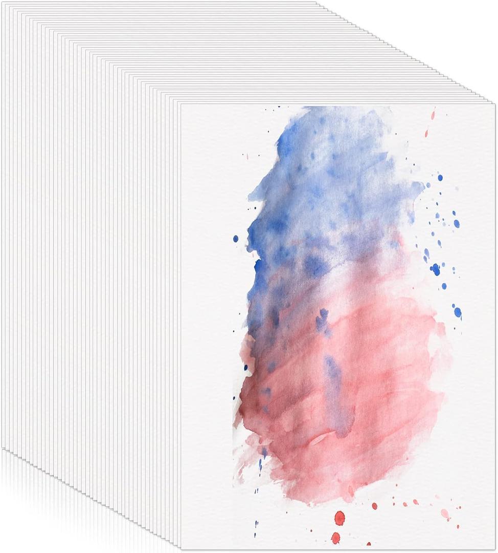 Prudiut 120 Sheets Watercolor Paper Bulk, 140 lb/300 GSM Cotton Cold Press White Paper, 5 x 7 Inch, Perfect for Kids, Students, Artists
