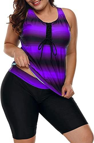 LALAGEN Womens 2025 Plus Size Tankini Swimsuits Rash Guard Capris Athletic Two Piece Swimwear Bathing Suits for Women 2xl