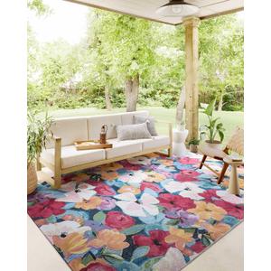 Loloi Botanical Collection BOT-02 Navy/Multi 6'-7" x 9'-4" Area Rug