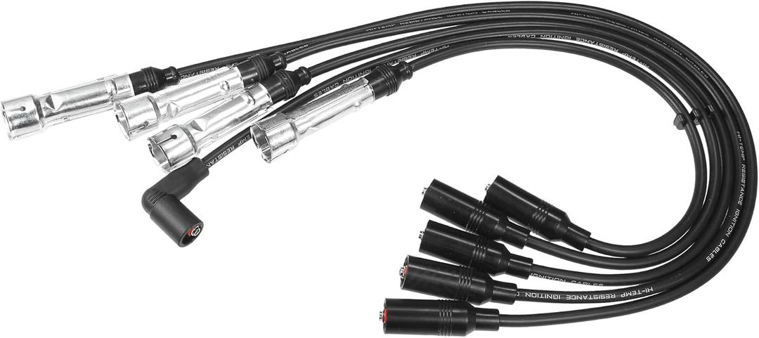 ACROPIX Car Spark Plug Coil Wires Ignition Coil Harness Cable 7mm Fit for VW Transporter 1985-1991 Vanagon 1984-1991 1.9L 2.1L No.200998031D - Pack of 5