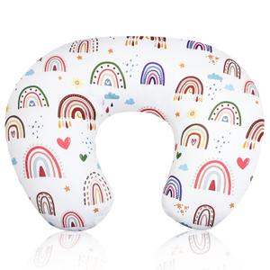 Rainbow Nursing Pillow Cover, Breastfeeding Pillow Slipcover for Baby Girls/Boys, Soft Snug Fits On Newborn Feeding Pillow Case (Multicolor)