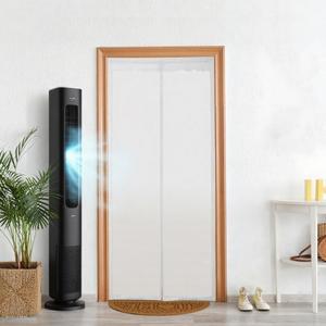 EVA Insulated Door Curtain Magnetic Screen Door Frosted Privacy Door Screen with Full Magnets Easy Install Screen Size 38x82 inch Fit Door Size 36x80 inch (36x82", White)