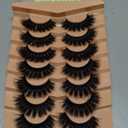 False Lashes Wispy Volume Mink Lashes Full 200D Russian Strip Lashes Dramatic Fake Lash Extensions 7 Pairs Handmade Round Eye Eyelashes by Boahankuke