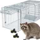 Heavy-Duty Live Animal Trap Cage, 37" X 13" X 14.5", Large Foldable Humane Live Animal Trap. Great for Catch and Release of Raccoons, Stray Cats, Squirrels, Rabbits, Skunks, Woodchucks