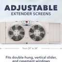 Bionaire Window Fan with Reversible Airflow Blades 3-Speed Settings, Programmable Thermostat, LED Display, Remote Control, Fits 2436" Windows, No Assembly Required