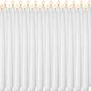 24 Pack White Taper Candle Set, 10 Inch Smokless and Dripless Candlesticks Bulk for Dinner Party Wedding Seasonal Celebration and Daily Home Decoration