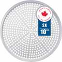 Norjac Pizza Pan with Holes, 10 Inch 2 Pack, Aluminum Pans for Oven, Round, Rust-Free & Heavy-Duty, Perforated Baking Tray for Crispy Crust