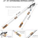 AIRAJ Telescoping Anvil Loppers, Heavy Duty Branch Cutter Tree Trimmer with SK5 Steel Spare Blade, 27-41''Adjustable Aluminum Handle, Labor-Saving Garden Tools for Cutting Thick Branches Up to 2 Inch, 108cm