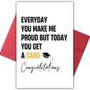 Funny Graduation Card for Kids Family, Humorous Proud of You Message, Congratulations Card for Friends Achievements, Yes, we know it's 'every day'—but you deserve bold letters EVERYDAY! 3 Pack