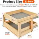 Pull Out Kitchen Drawer Cabinet organizer, 2 Tier 20"W*21"D*16"H -2 Tier,Soft Close Slide Out Wood Shelves Storage for Heavy-Duty, Bottom Assembly (Cabniet Opening W>20.5'',D>21.5'',H>16.5'')