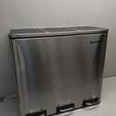 SONGMICS Garbage Can, 3 x 4.8 Gallon (3 x 18 L) Trash Can, Recycle Bin with Soft-Close Lids, Pedals, and Inner Buckets for Kitchen, Stainless Steel, Silver and Black ULTB54NL