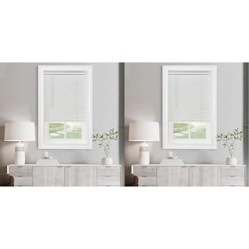 Cordless Light Filtering Mini Blind Bundle - 30 & 31 Inch Widths, 64 Inch Length, 1" Slat Size - Pearl White - Horizontal Windows Blinds for Interior by Achim Home Decor