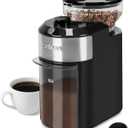 Coffee Grinder - Lonkion Electric Burr Coffee Grinder with 28 Grind Settings - Anti-Static Coffee Bean Grinder for Espresso, Drip, French Press - 2-12 Cup Adjustable - Stainless Steel - Gloss Black
