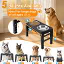 Elevated Dog Bowls for Large Dogs 5 Adjustable Heights 7.5"-15.4", 2 X-Large 10 Stainless Steel Bowls, Heavy Duty Raised Dog Bowl Stand Foldable Pet Feeder for Dogs Shoulder Height Over 15, Black