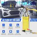 AC Flush Kit Home Auto AC Flush Tool Pressure Regulation and Real-Time Pressure Monitoring AC Cleaning Kit R134a R410a R22 R12 R404 HVAC Flush Kit with Portable Hook, Intake Valve, 3.5FT Rubber Hose