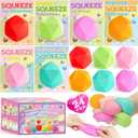 Valentines Day Cards for Kids School with Diamond Squeeze Stress Balls, Valentines Day Gifts for Kids, 24 Pack Stretchy Toy for Classroom Exchange, Valentine's Party Favor Prize for Boys Girls