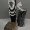Lamosi 100 Pack 16 oz Disposable Coffee Cups with Lids and Sleeves, Black Leak-Proof To Go Coffee Cups with Lids, Hot/Cold Beverage Black Drinking Cup for Home, Office, Parties, Travel