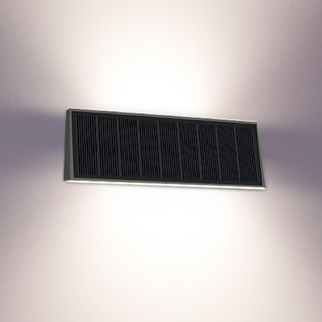 Solar Lights, 700LM Up and Down Solar Outdoor Light Dimmable, 4000K Anti-Glare Solars Wall Lights Outdoor Waterproof for Fence Patio Yard Garage Garden Porch