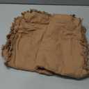 Woaboy Decorative Linen Fringe Throw Pillow Covers Boho Farmhouse Soft Cushion Covers Accent Pillowcases with Tassels for Living Room Couch Sofa Bed Chair,22x22 Inch Set of 2,Brown