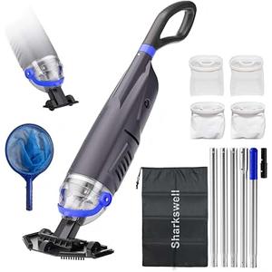 Upgraded Cordless Pool Vacuum with Telescopic Pole, 60 Min Powerful Suction & Large Head, Rechargeable Handheld Cleaner for Above Ground Pools, Inground Pools, Hot Tubs, and Spa