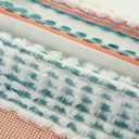 FUTEI Pack of 2 Boho Chenille Decorative Throw Pillow Covers 20x20 Inch Soft Plush Tufted Striped Textured Cushion Case,Farmhouse Accent for Couch Bed Living Room, Teal