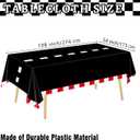 Oigco 4 Pack Racing Car Tablecloth - Race Car Birthday Party Decorations Racetrack Rectangular Tablecloth - Checkered Table Cover for Two Fast Birthday Decor, 54 x 108 Inch