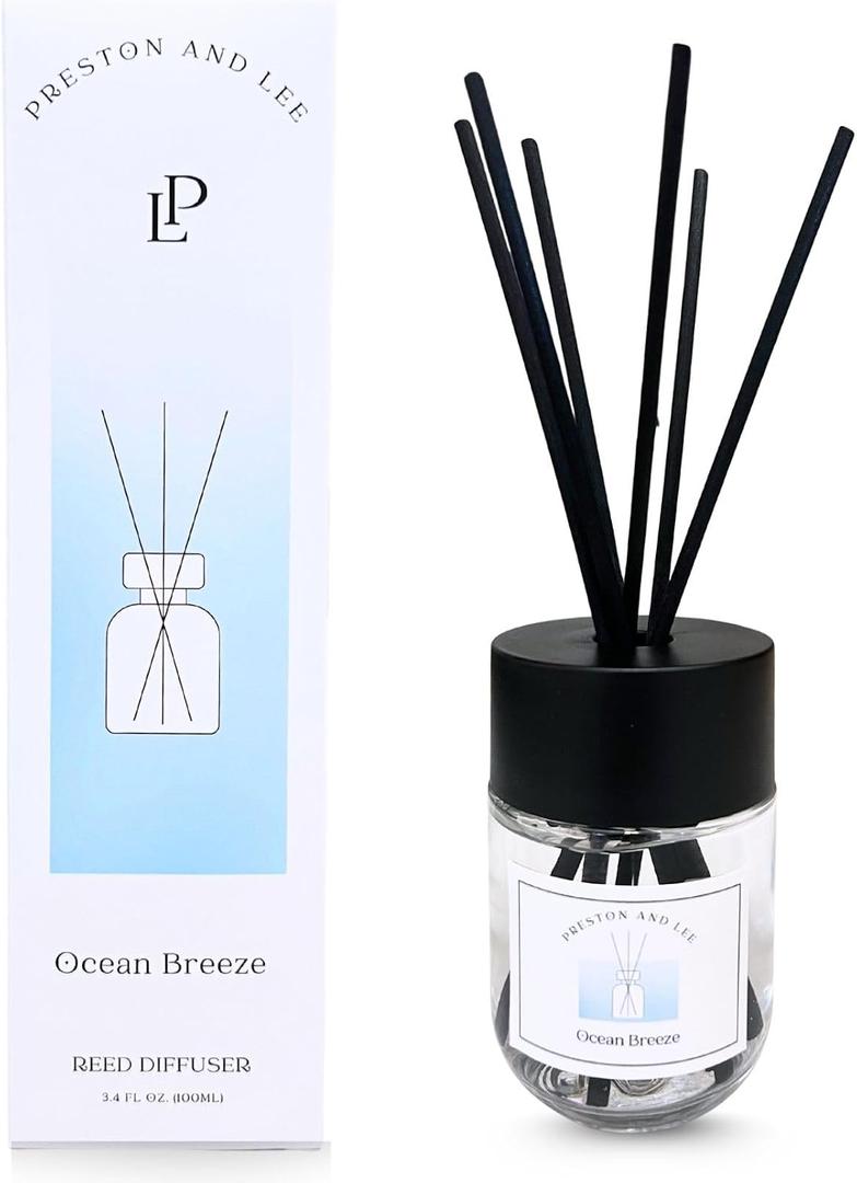 Reed Diffuser Set | 100 ml (3.4 fl oz) Ocean Breeze Scent | Reed Diffuser Set | Aromatherapy Diffusers | Reed Diffuser Oil for Home and Spa Fragrance