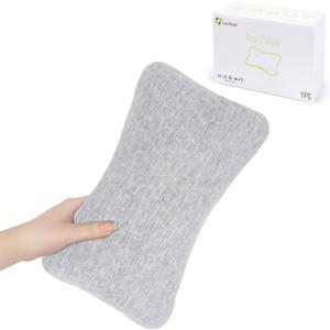 vocheer Small Pillows for Sleeping, 11x6x2.5 Mini Travel Pillow, Tiny Pillows for Neck, Wrist, Lumbar and Knee, Pets Pillow, Cotton, Machine Washable,Light Grey-1PC
