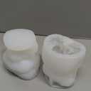 2-Pack 3D Rose Bear Candle Molds, Valentine's Day Silicone Molds, DIY Paint Your Own Heart or Bow-Tie Rose Bear Candle, Home Gifts Making Wax Ceramic Clay Mother's Day Gift