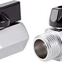 2 Pack Brass Mini Ball Valve 1/2" NPT Female x Male Thread Shut-Off Valve