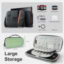 CoBak Large Capacity Carrying Case for Nintendo Switch 2 (2025) - 3 in 1 Accessories Bundle with 2 Screen Protectors, Thumb Grip Caps, 24 Game Cartridges, Hard Shell Portable Travel Pouch, Matcha