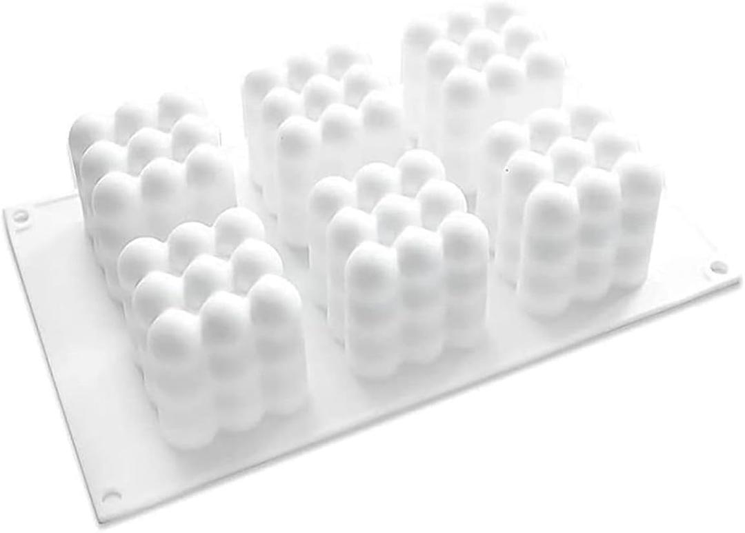 Mousse Silicone Cake Mould 3D Cube DIY Reusable Non-Stick Easy Release (Rubik's cube)