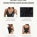 FeelinGirl Shapewear Bodysuits for Women Tummy Control Body Suits Deep V Neck Thong Body Shaper,Large