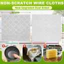 12 Pcs Multipurpose Wire Dishwashing Rag, 10"x10" | Upgraded Double-Layer Non-Scratch Wire Dish Cleaning Cloths, Reusable Steel Scrubberfor Kitchen, Cookware, Sinks, Stove Tops,