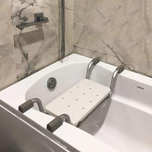 Krisy Bath Bench, Heavy Duty Shower Stool Aluminium Adjustable Length Bathroom Seat Suitable for Bathtubs with an Opening Width of 23-29 Inches, Plastic Bathtub Seat for Elderly, Upto 260Ib Weight