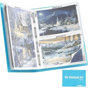 ARTDOT A1 Storage Book for Diamond Painting Kits, Diamond Art Portfolio Folder for Diamond Painting Accessories with 13 Pockets, 26 Views Protectors (34x25.4inches)