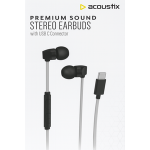 Acoustix Premium Sound Stereo Earbuds With Lightning USB C Connector