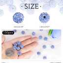 150 Pcs Light Sky Blue Rhinestone Beads for Jewelry Making, Sparkle Crystal Clay Christmas for Bracelet Baseball Necklace Earring Crafting and DIY, Shiny Round Shamballa Disco Ball Beads Bulk