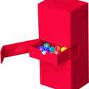 Ultimate Guard Twin Flip'n'Tray 266+, Deck Case for 266 Double-Sleeved TCG Cards + Dice Tray, Red, Independent Magnetic Closure & Microfiber Inner Lining